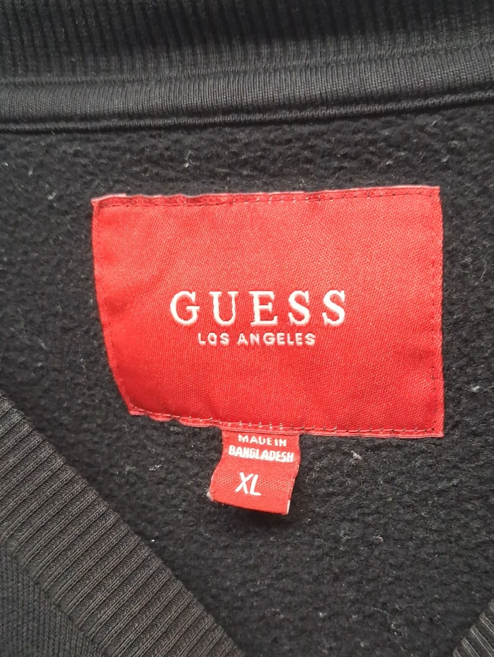 GUESS Men's Black Embroidered Logo Sweatshirt